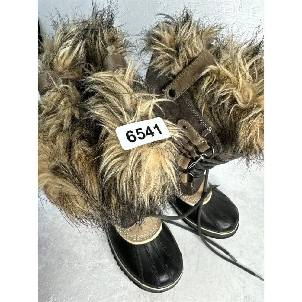 Sorel Joan Of Artic‎ Winter Boots 6 Brown Waterproof Lace Up